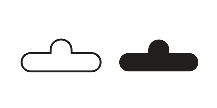 Euro hook icon thin line pictograms group