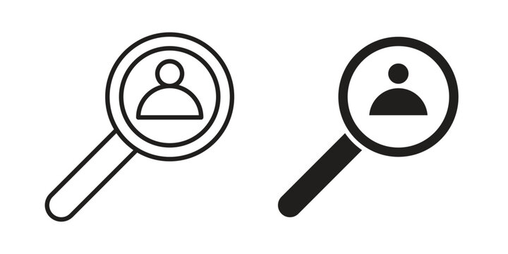Job candidate icon thin line pictograms group