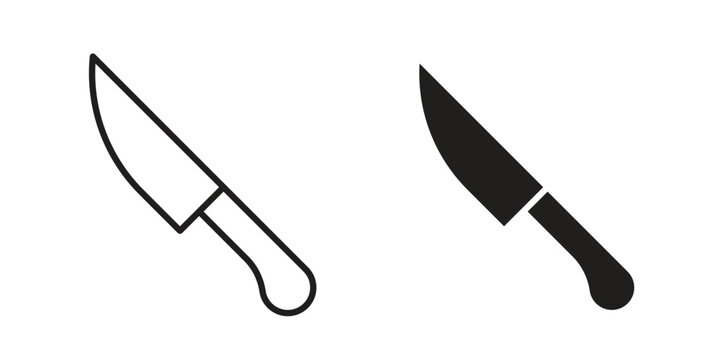 knife icon thin line pictograms group