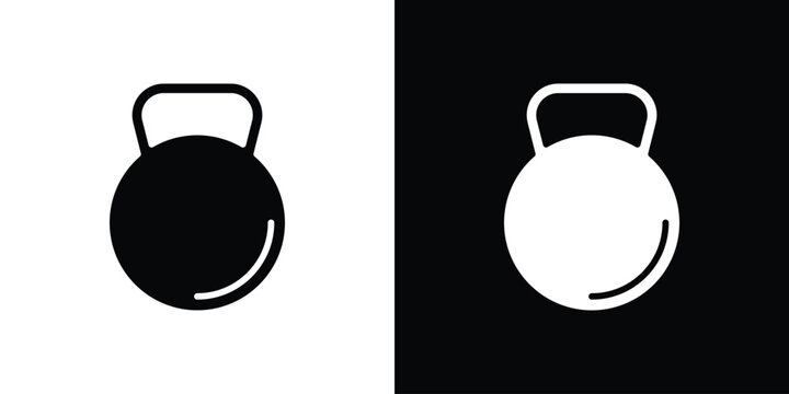Kettlebell icon minimal logos bundle