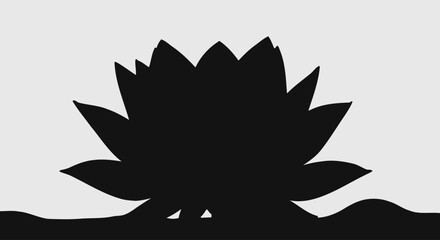 Minimalist Lotus Flower Silhouette Graphic Design © kiki__