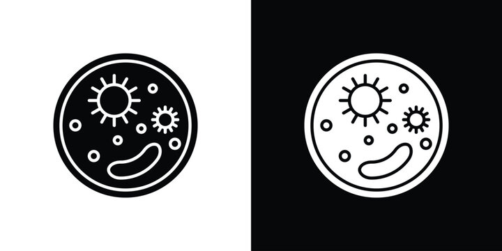 Microorganism icon minimal logos bundle