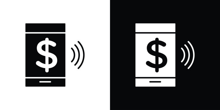 Mobile banking icon minimal logos bundle