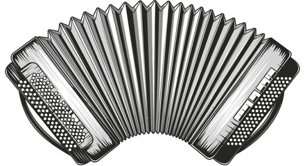 Vintage Accordion Illustration Vector Graphic © kiki__