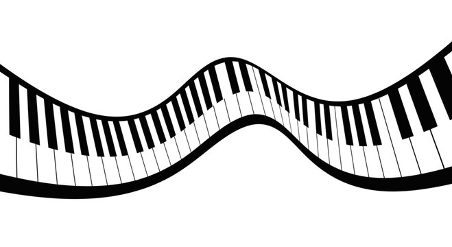 Abstract Wavy Piano Keyboard Keys Illustration
