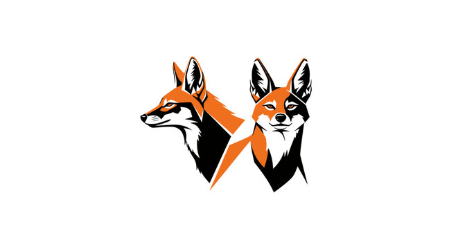 Two orange foxes forming a heart shape with their heads.