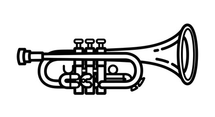 Obraz premium Minimalist Line Art Trumpet Illustration
