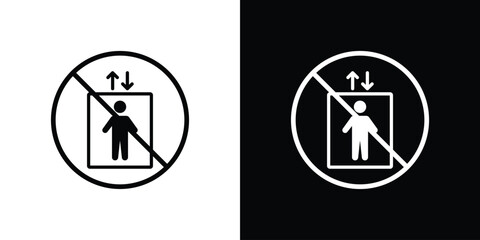 No elevator sign simple elements series © David