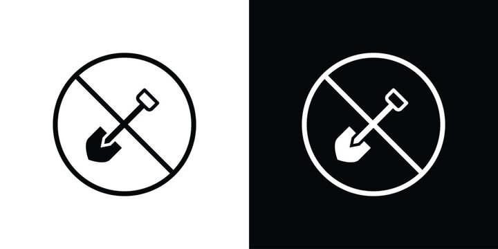 No digging sign simple elements series