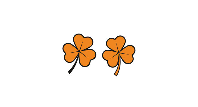 Two bright orange four leaf clover illustrations.