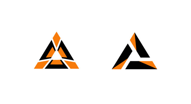 Abstract Geometric Triangle Logo Design Pair.