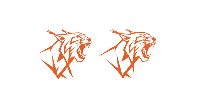 Fierce Tiger Head Logo Design with Sharp Teeth.