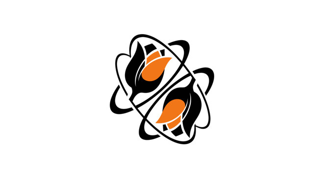 Abstract Atomic Structure with Orbiting Electrons Design.