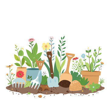 Gardening Tools and Plants