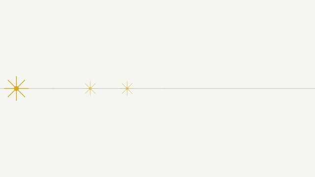 Minimalist gold star sparkle animation on clean 4k white background