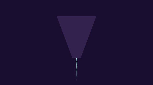 Minimalist sales funnel animation with digital data flow and conversion concept 4k marketing business growth