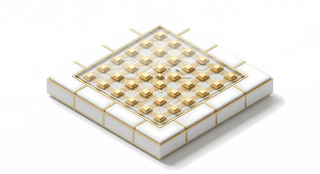  Edge Computing Cache, 3D Isometric Localized Data Caching Unit with Precise Grid Array.