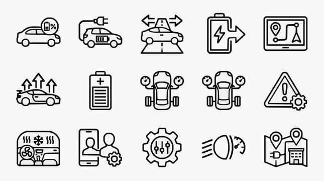Car and Vehicle Maintenance and Services Icons