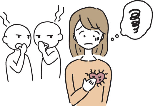 噂話をされて悩む女性