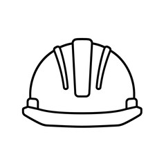 Fototapeta premium Safety Helmet Line Art Safety Equipment Educational Illustration Isolated on White
