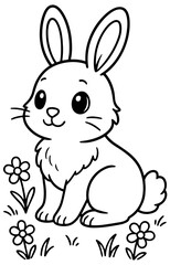 Fototapeta premium rabbit, bunny, easter, animal, hare, vector, illustration, cartoon, cute, art, baby, pet, silhouette, spring, pink, holiday, mammal, animals, fun, drawing, character, funny, design, pets, nature