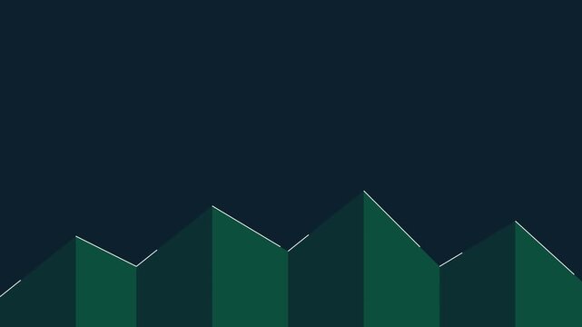 Minimalist animated bar chart growth graph with rising green columns for financial data visualization and business performance animation 4k