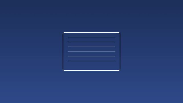 Minimalist animated text box with typing lines on blue animation 4k background, for digital presentations, and ui
