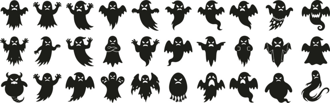 Spooky halloween bundle 30 ghost silhouettes for creepy designs halloween decorations
