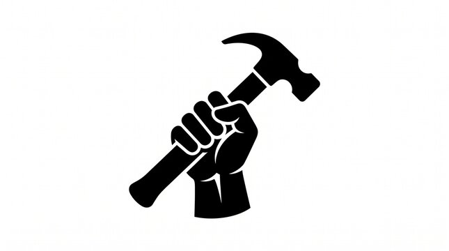 hand holding a hammer