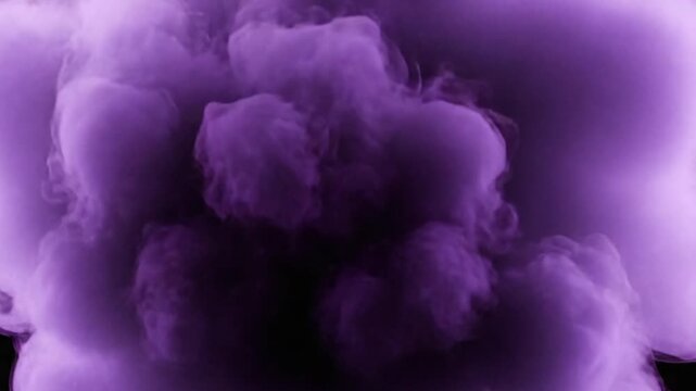 Purple skull floating in thick violet smoke on dark background gothic horror spooky mysterious