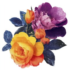 Obraz premium Vibrant floral halftone illustration