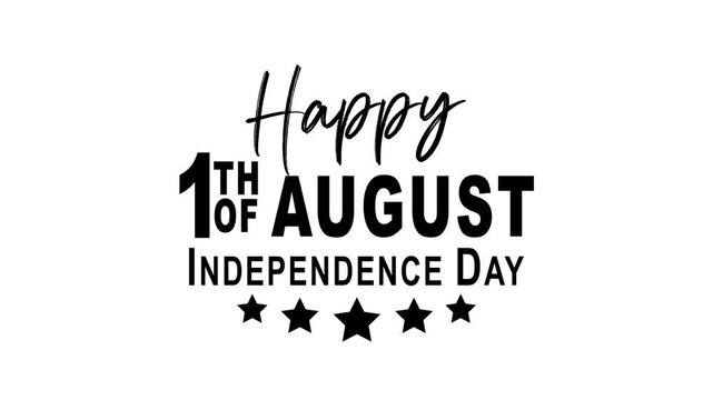 Happy benin independence day text animation. Suitable for holiday greetings and celebratory illustrations.
