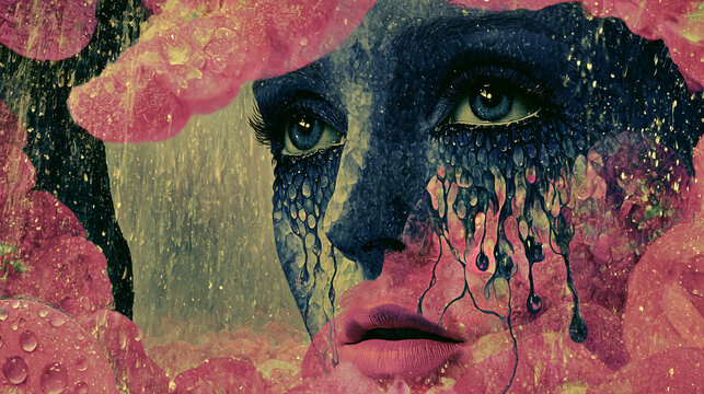 x-default Colorful Abstract Painted Face Portrait with Textured Brush Strokes