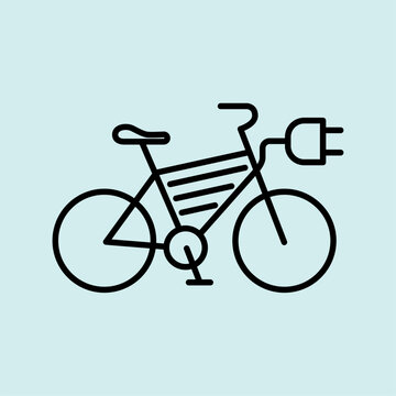 A minimalist icon of an electric bike, symbolizing sustainable urban transportation and e-mobility.