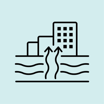 A minimalist icon representing geothermal heat extraction for renewable energy production.