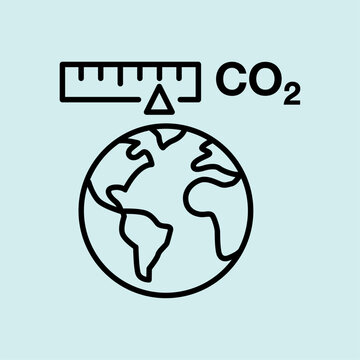 An icon featuring a CO2 gauge, representing the monitoring and reduction of carbon emissions.
