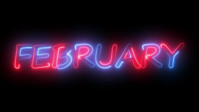 February text animation with smooth motion graphics Hello February animated text with clean motion design February typography animation on modern motion background Welcome February animate 4K video.