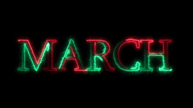 Bright hello march lettering in elegant white script on teal green bokeh background with sunburst rays and glowing circles in foreground, joyful spring greeting card concept 4K video.