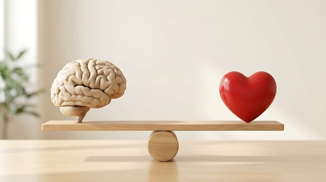 Balancing Mind and Heart: A Conceptual Representation of Logic vs. Emotion on a Seesaw