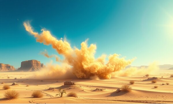 Dust Storm Desert Landscape