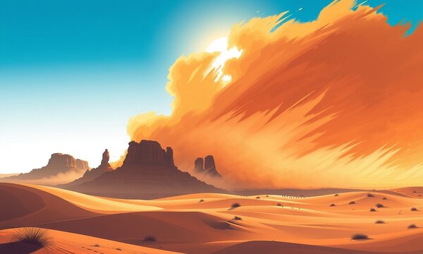 Dust Storm Desert Landscape