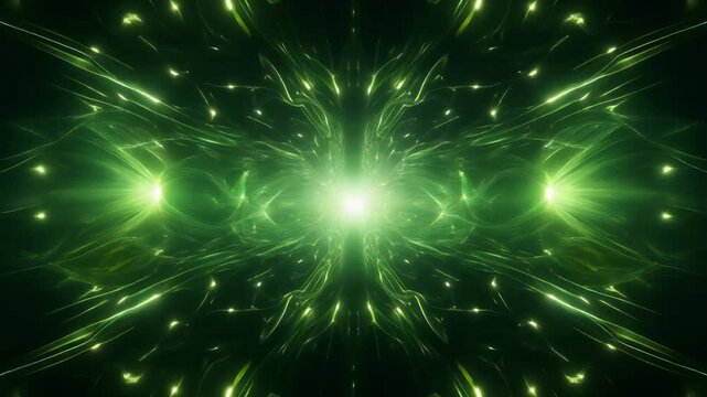 Symmetrical Green Energy Pulse 4K Generative AI