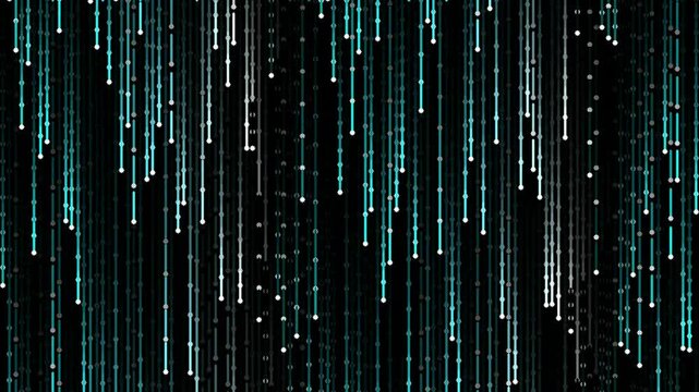 Abstract Digital Rain Falling Particles Animation