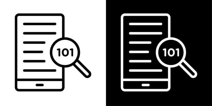 Modern mobile app testing icon featuring a smartphone with a document and magnifying glass, representing QA testing, bug detection, app inspection, and software validation.