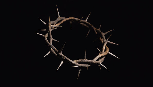Crown of thorns, Jesus Christ symbol, Christian icon, gold thorn crown