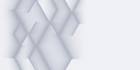 Fototapeta premium Abstract white geometric hexagon with futuristic technology digital hi-tech concept background. Vector illustration