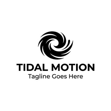 Abstract swirling vortex logo depicting tidal energy and fluid motion.