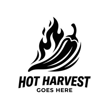 Flaming chili pepper logo for spicy food brands.