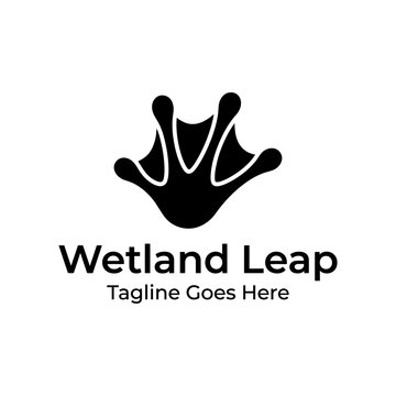 Webbed frog foot logo icon.