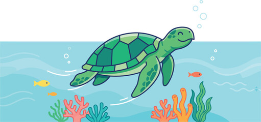 Green sea turtle swimming underwater © Toni